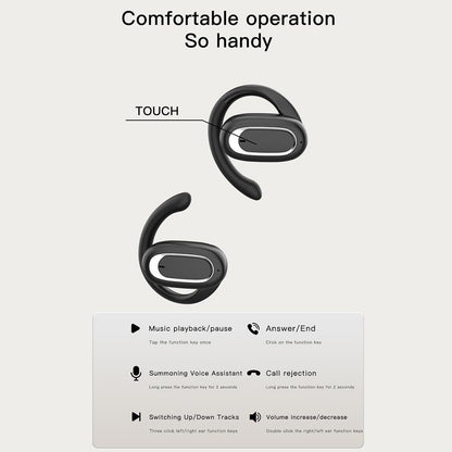 Adjustable Wireless Bluetooth Earphones with Noise Reduction - T35 Ows - White