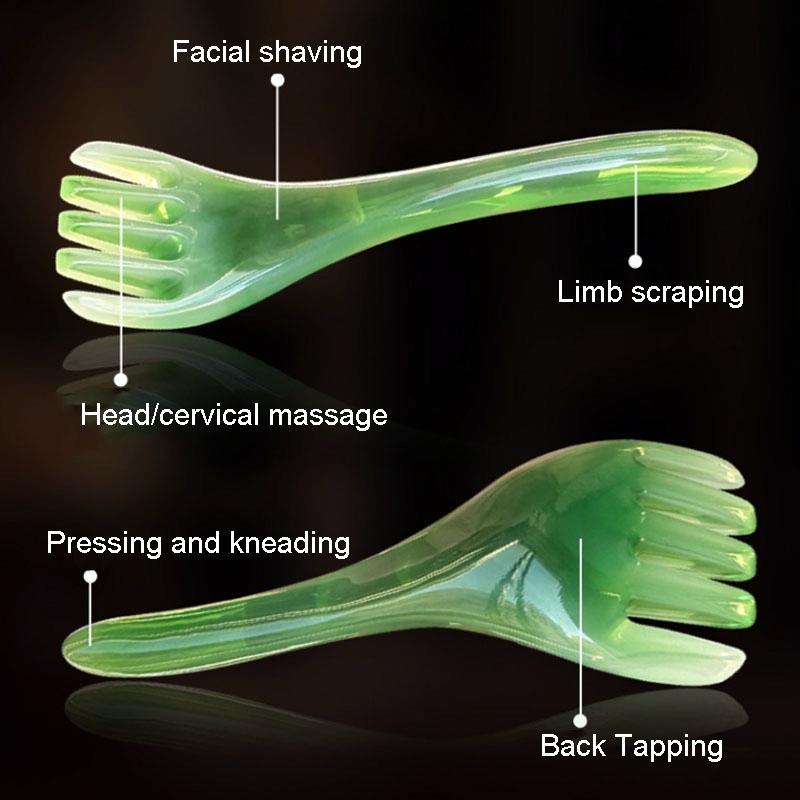Stress-Reducing Massage Comb 5 Claws Meridian Therapy - Yellow