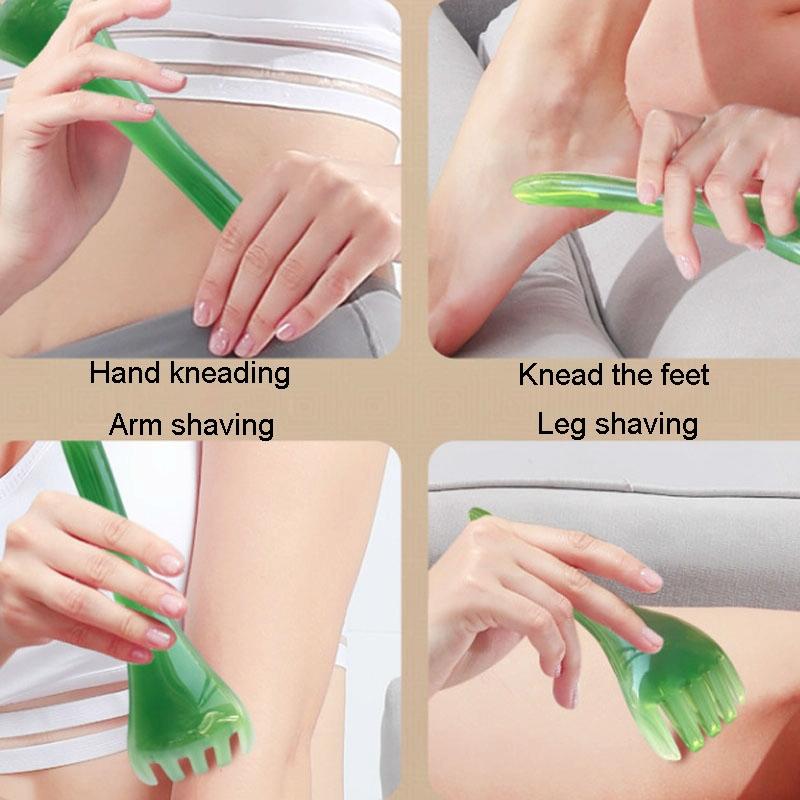 Stress-Reducing Massage Comb 5 Claws Meridian Therapy - Yellow