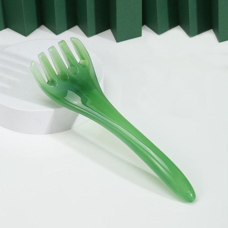Stress-Reducing Massage Comb 5 Claws Meridian Therapy - Yellow