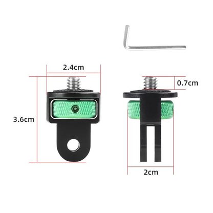 Universal 1 / 4 Inch Screw Action Camera Adapter - Adjustable - Green Black