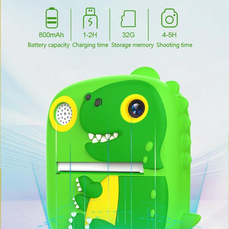 Instant Printing Camera with 2.4 Hd Screen and 32gb Tf Card - Green