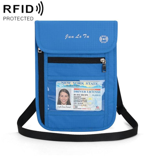 Rfid Passport Storage Bag Anti Theft Messenger - Blue