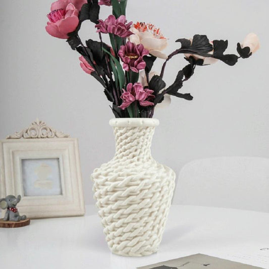 Versatile Plastic Vase For Fresh And Dried Floral Arrangements - Milk White
