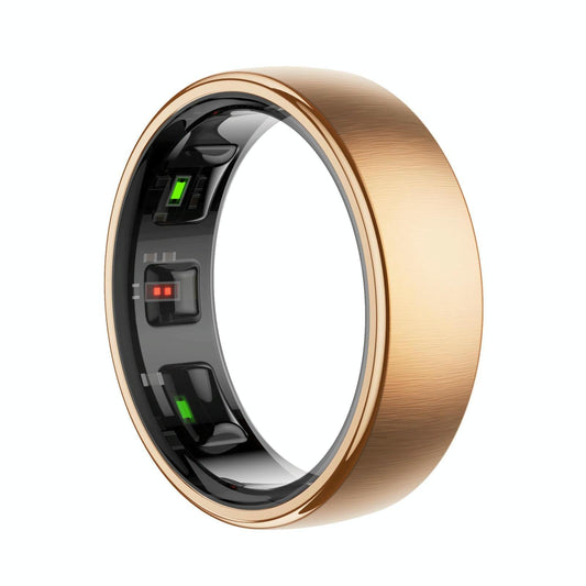 Smart Ring Heart Rate Blood Oxygen Sleep Sports Size 9 - Gold