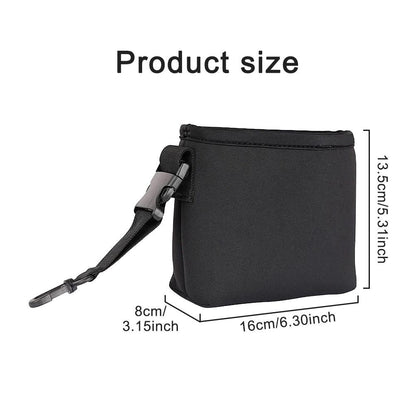 Black Portable Golf Ball Cleaning Bag - Waterproof & Removable