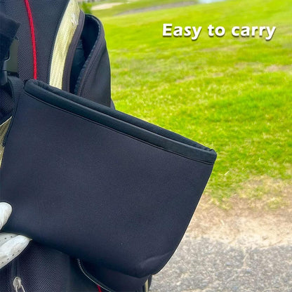 Black Portable Golf Ball Cleaning Bag - Waterproof & Removable