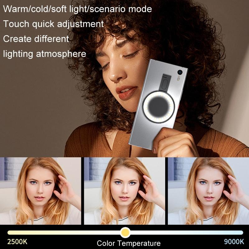 Portable Magnetic Cell Phone Fill Light - Black