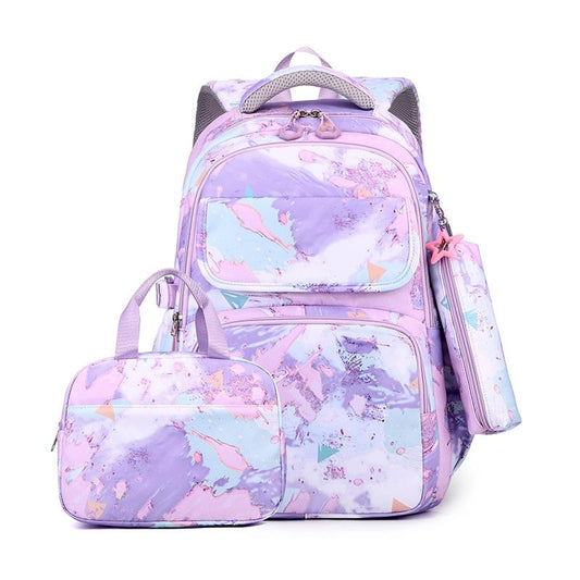Backpack Set With Lunch Bag & Pencil Case For Kids - Purple