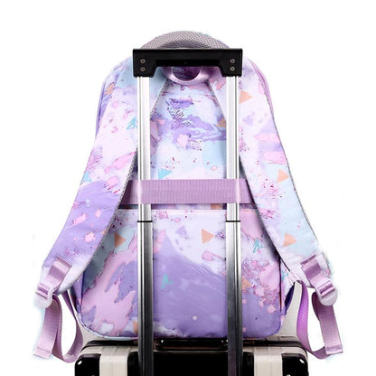 Backpack Set With Lunch Bag & Pencil Case For Kids - Purple
