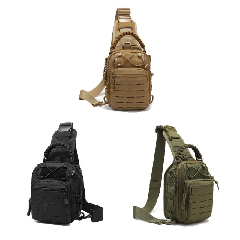 Multifunctional Laser Cut Crossbody Bag For Outdoor Sports - Black