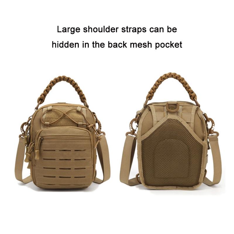 Multifunctional Laser Cut Crossbody Bag For Outdoor Sports - Black