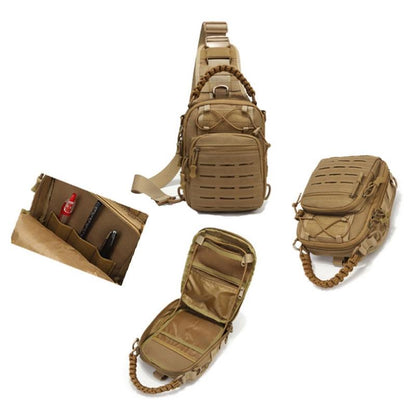 Multifunctional Laser Cut Crossbody Bag For Outdoor Sports - Black