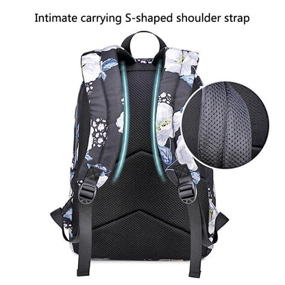 Small Fresh Printed Backpack Set - 3 Pieces for Students - Black