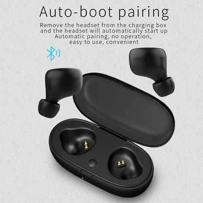 Mini Invisible Tws Bluetooth 5.0 Earphones with Charging Box & Mic - White