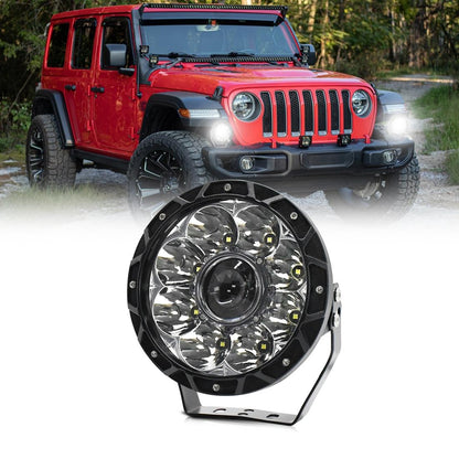 55W 6000Lm / 6000K Off - Road Vehicle Round Work Light - Yellow