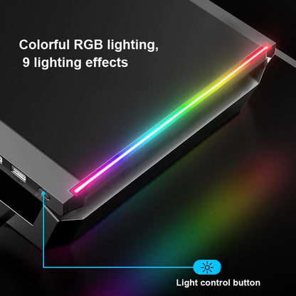 Foldable Laptop Stand with Rgb Lighting & Usb Expansion - Monitor Rack - Obsidian Black