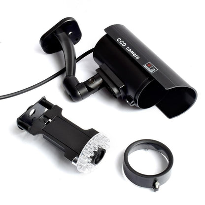 Realistic Dummy Cctv Camera With Flashing Led - Waterproof - Silver