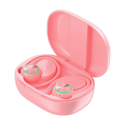 Wireless Bluetooth Earphones with Charging Bin and Digital Display - White