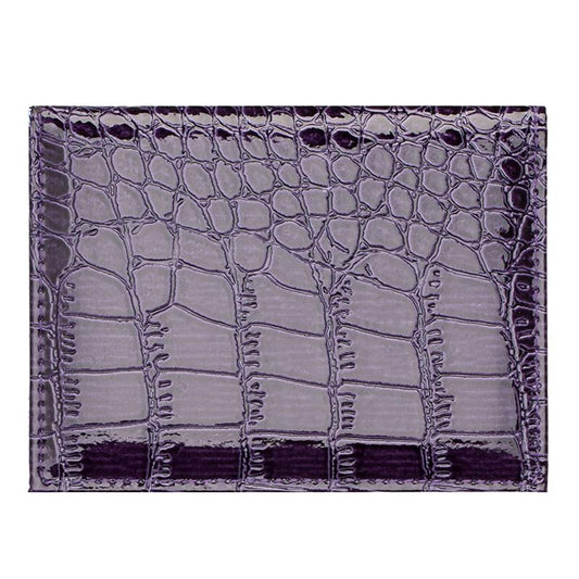 Pu Crocodile Pattern Card Holder Fits Cdc Documents - Purple