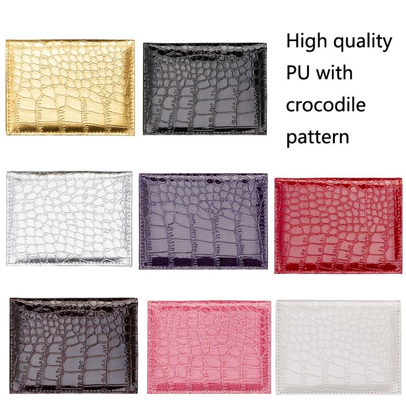 Pu Crocodile Pattern Card Holder Fits Cdc Documents - Purple
