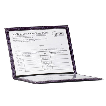 Pu Crocodile Pattern Card Holder Fits Cdc Documents - Purple