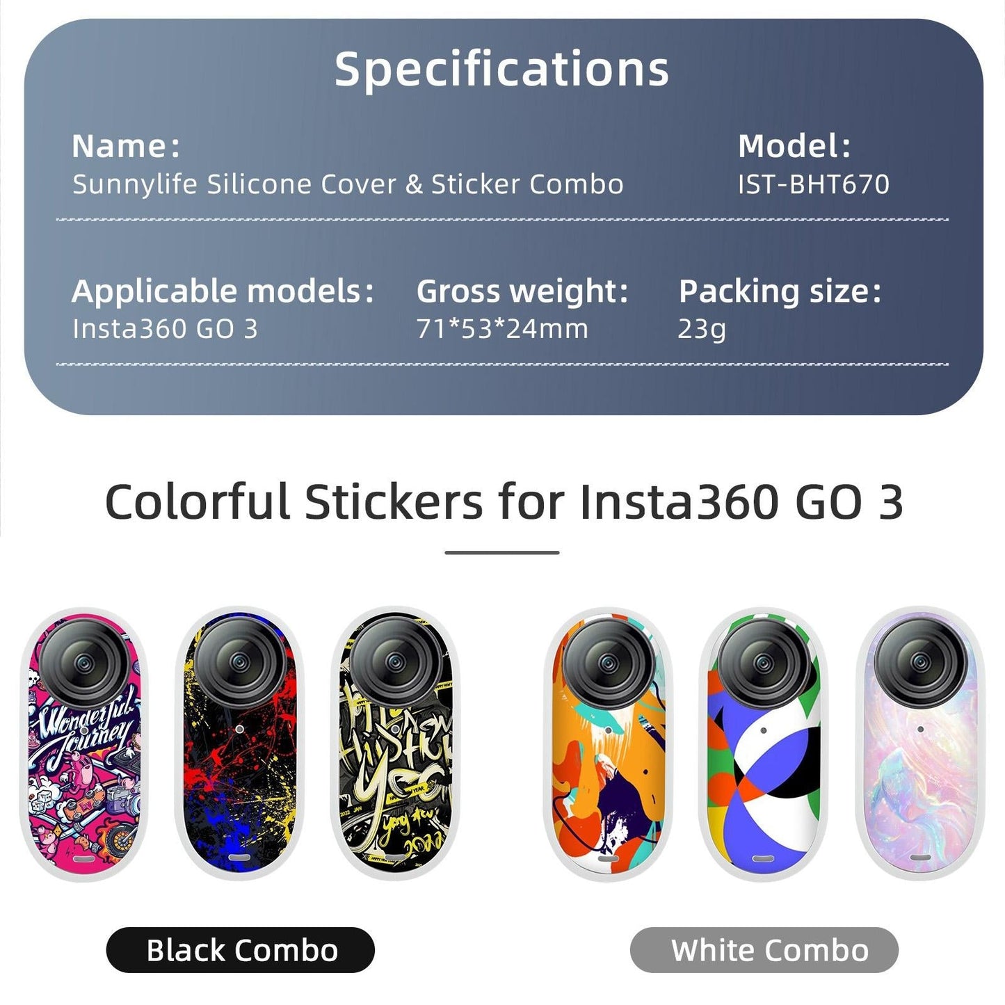 Insta360 Go 3 Silicone Case With Cooling Skin And Neck Strap - Black