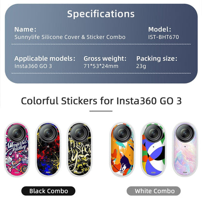 Insta360 Go 3 Silicone Case With Cooling Skin And Neck Strap - Black