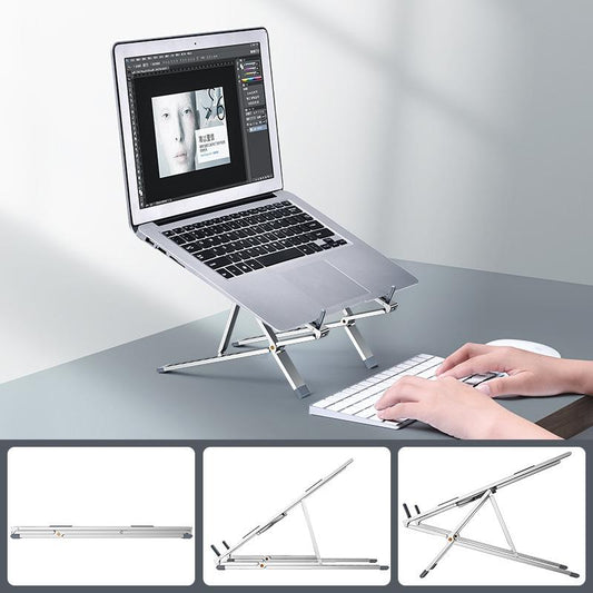 Adjustable Aluminum Laptop Cooling Bracket - Desktop - Silver