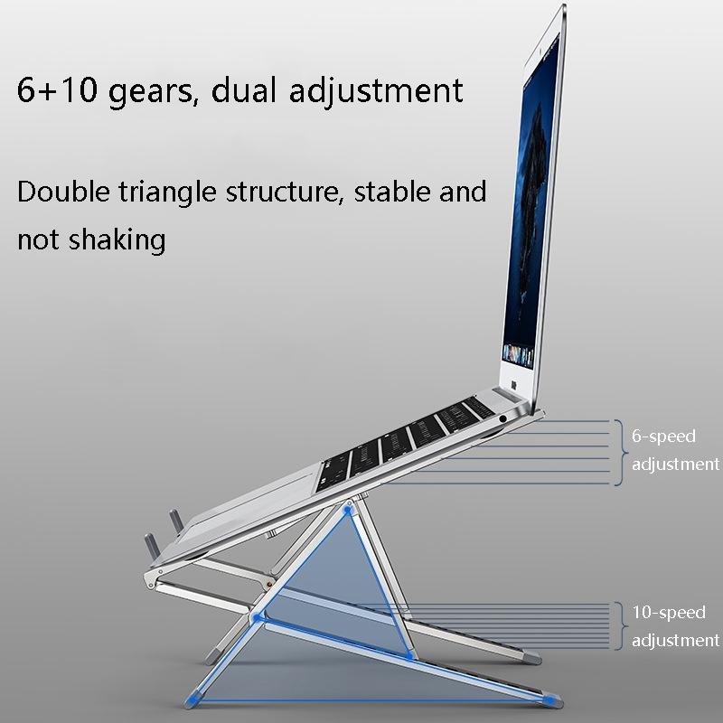 Adjustable Aluminum Laptop Cooling Bracket - Desktop - Silver