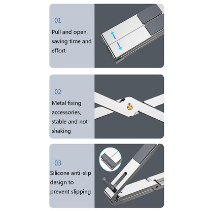 Adjustable Aluminum Laptop Cooling Bracket - Desktop - Silver
