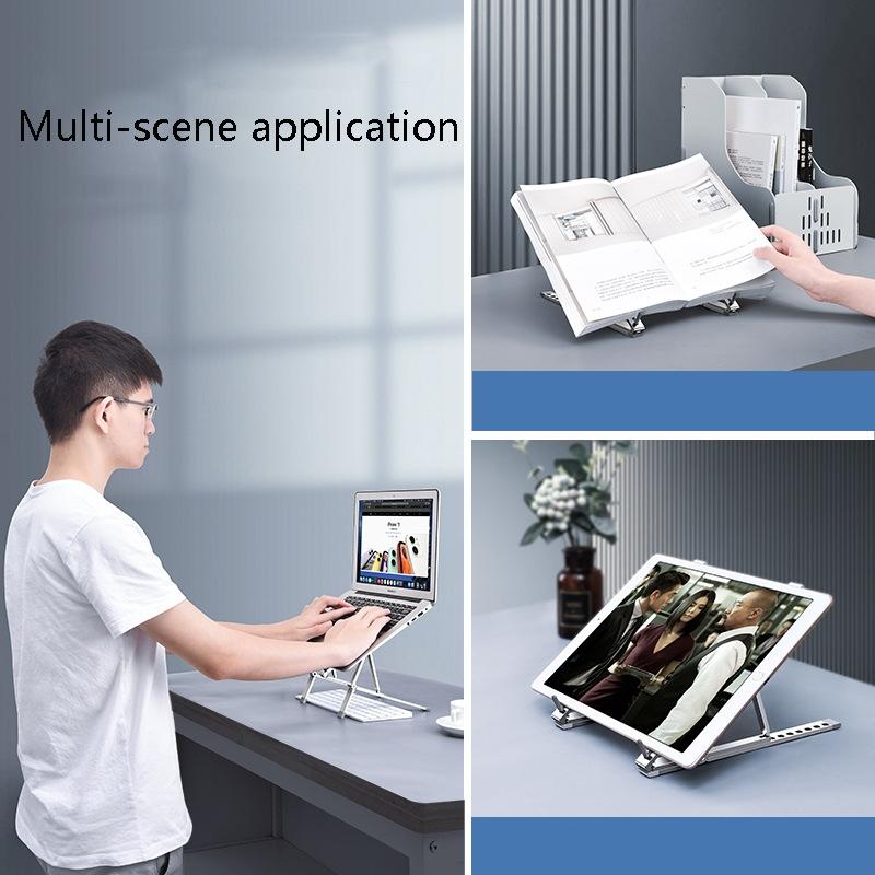 Adjustable Aluminum Laptop Cooling Bracket - Desktop - Silver