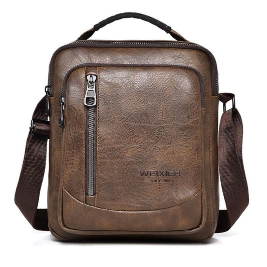 Waterproof Business Crossbody Bag Large Capacity - Dark Brown