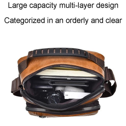 Waterproof Business Crossbody Bag Large Capacity - Dark Brown