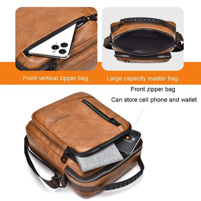 Waterproof Business Crossbody Bag Large Capacity - Dark Brown