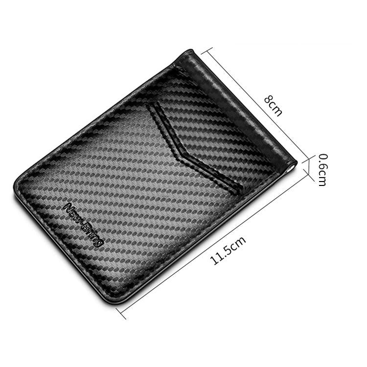 Ultra Thin Rfid Card Holder For Men Secure Multi Card Id Leather Case - Carbon Fiber