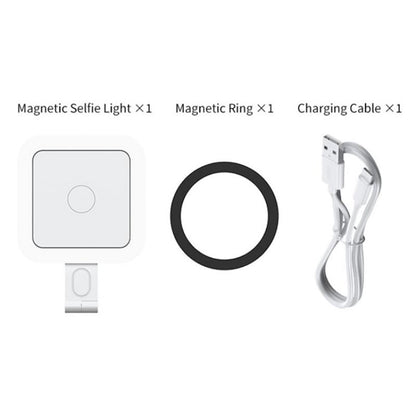 Portable Magnetic Selfie Light for Live Streaming and Skin Beauty - White