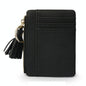 Compact Card Holder With Large Capacity Cute Mini Coin Purse - Black