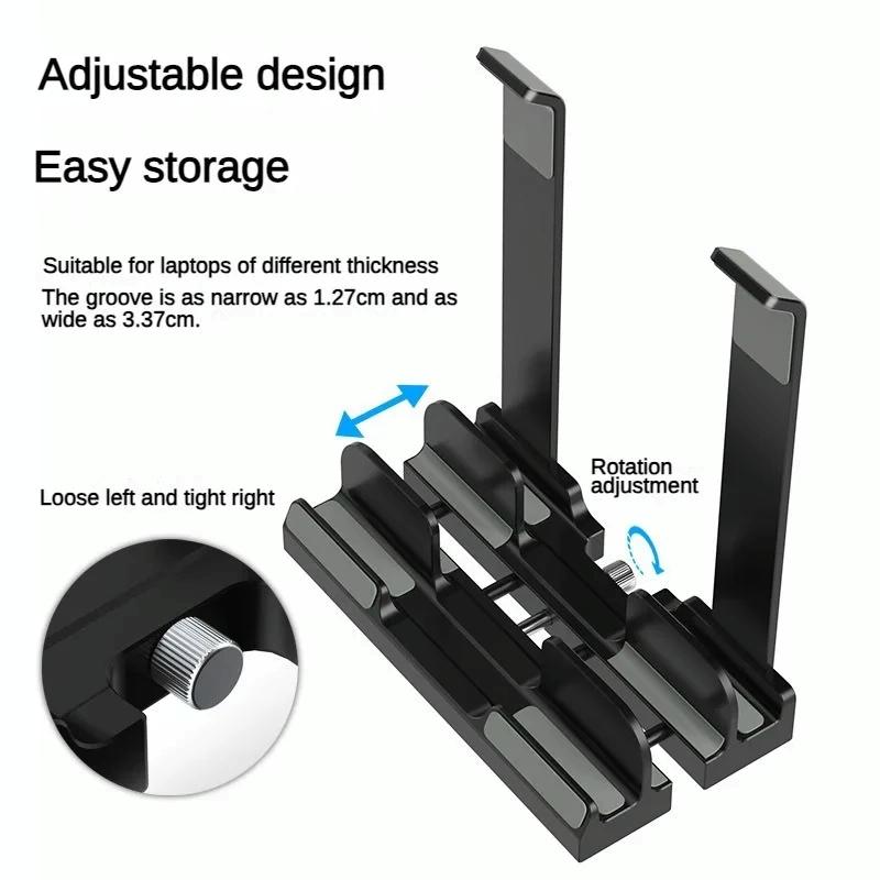 Versatile Laptop Stand with Storage and Cooling - Desktop Heightening Rack - White