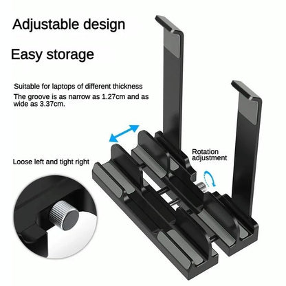 Versatile Laptop Stand with Storage and Cooling - Desktop Heightening Rack - White