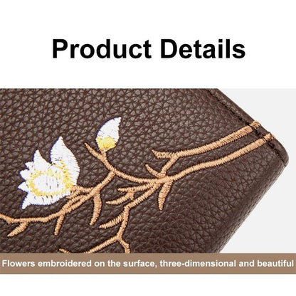 Large Capacity Semicircular Embroidery Id Card Holder - Pink