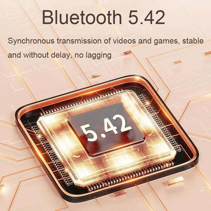 Wireless Dual-mic Bluetooth Earphones with Noise Reduction and Led Display - White