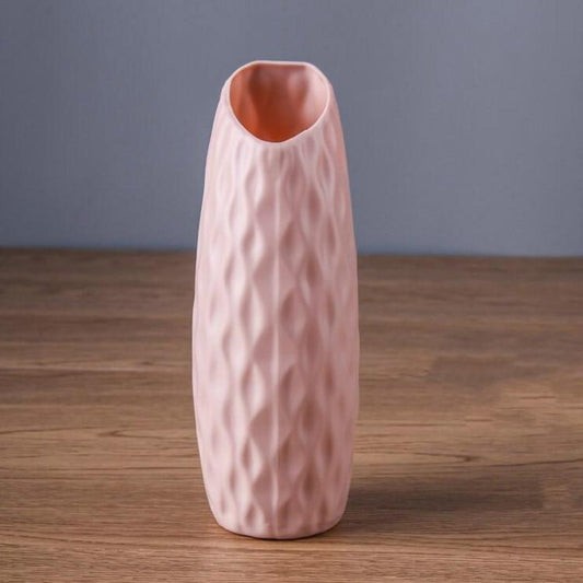 Sturdy Plastic Vase For Creative Display - Drop-Resistant - Pink