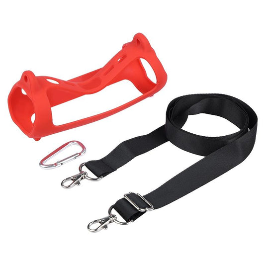 Portable Silicone Case with Shoulder Strap for Jbl Flip 6 Speaker - Red