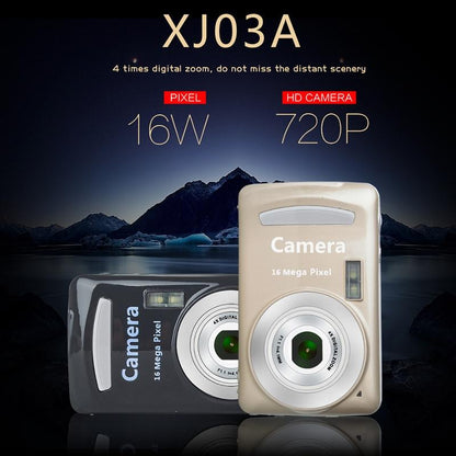 16mp Mini Digital Camera for Kids - 2.4 Inch 720p Cute Cartoon Design - Multifunctional Toy for Children's Birthday - Gold