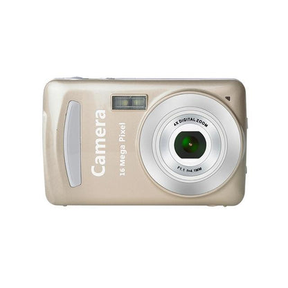 16mp Mini Digital Camera for Kids - 2.4 Inch 720p Cute Cartoon Design - Multifunctional Toy for Children's Birthday - Gold