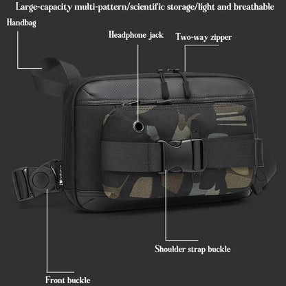 Functional Men Chest Bag Versatile Messenger Bag For Everyday Use - Grey