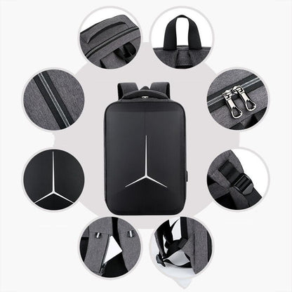 Waterproof Business Laptop Backpack With Usb Port - Multifunctional - Navy Blue - 15 Inch