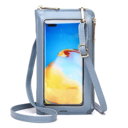 Touch Screen Cross Body Phone Bag Large Capacity - Red