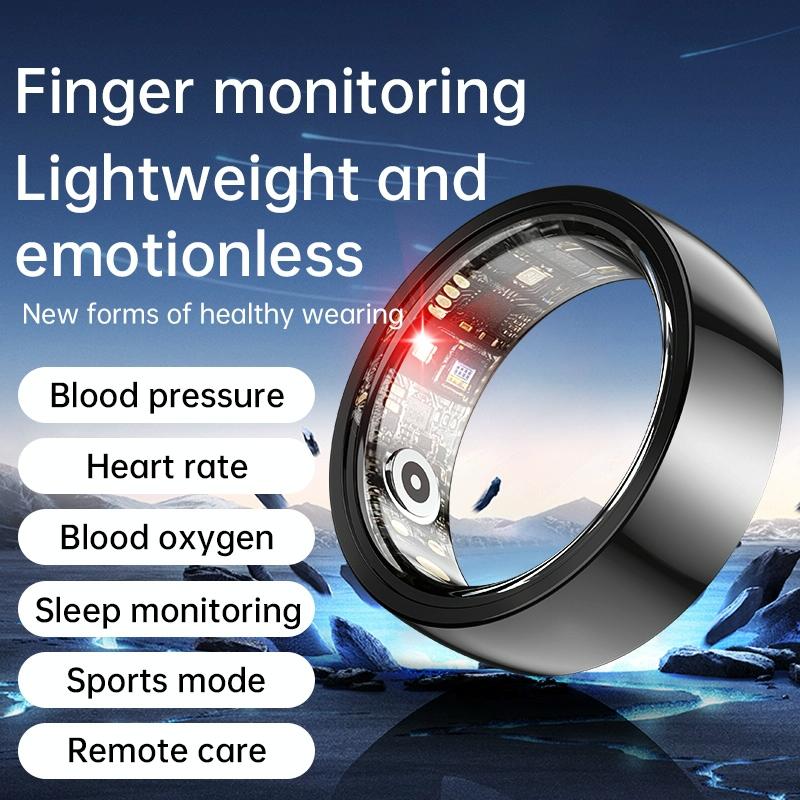 Smart Ring With Heart Rate Blood Oxygen Sleep & Sports Modes - Size 13 - White